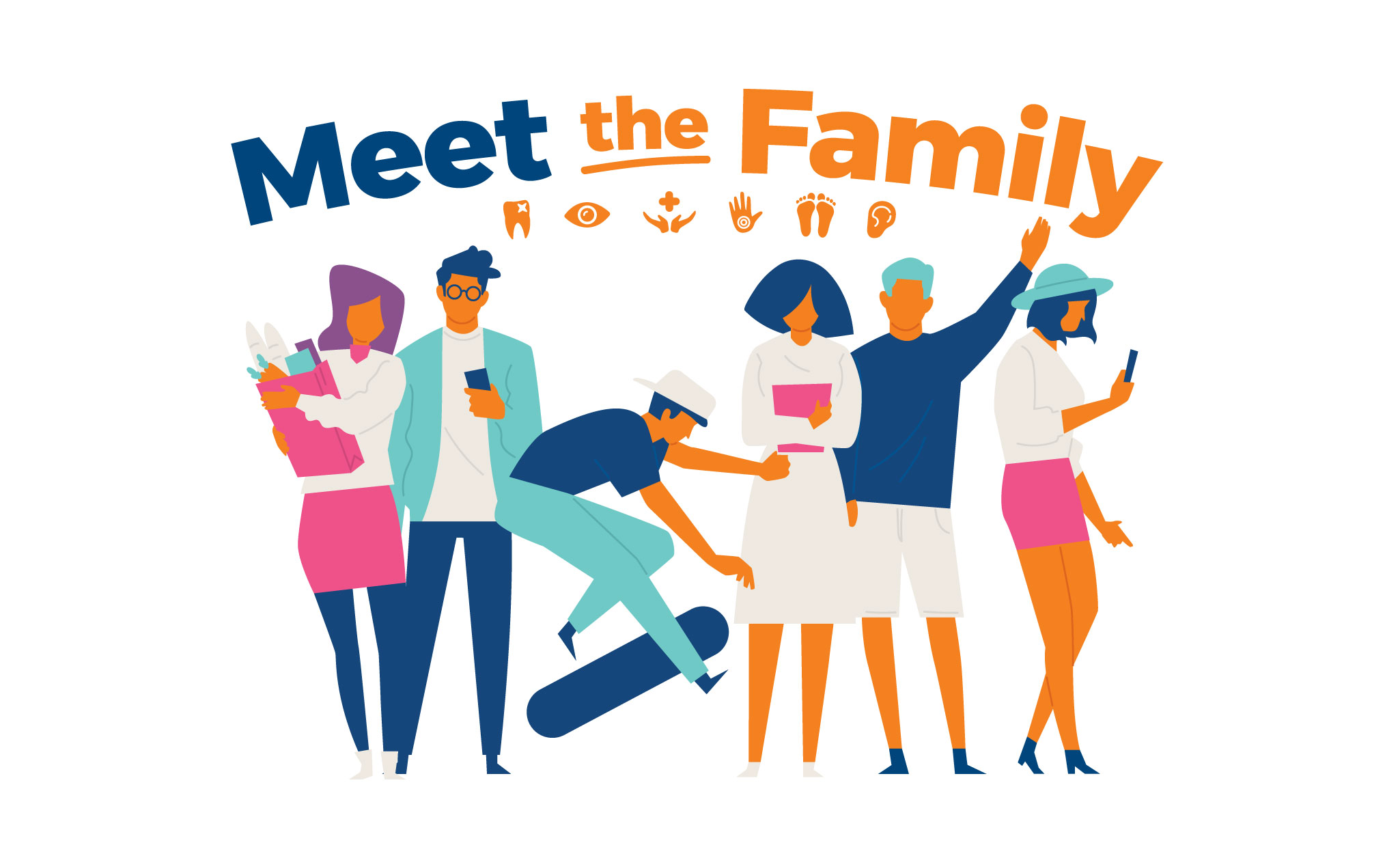 meet the family health hub fortitude valley with avatars on white background